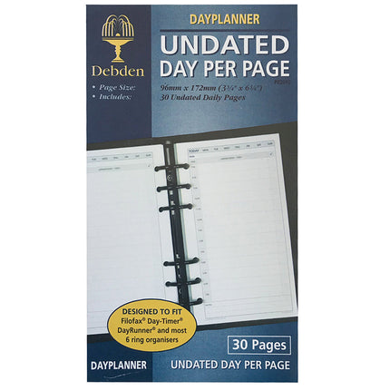Debden Dayplanner Personal - Day to a Page Undated - Refill