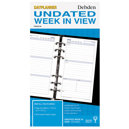 Debden Dayplanner Personal - Week to View Undated - Refill