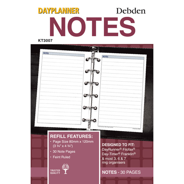 Debden Dayplanner - Pocket - Notes - Refill