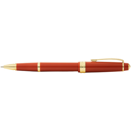 Cross Bailey Light - Polished Amber Resin and Gold Tone - Rollerball Pen