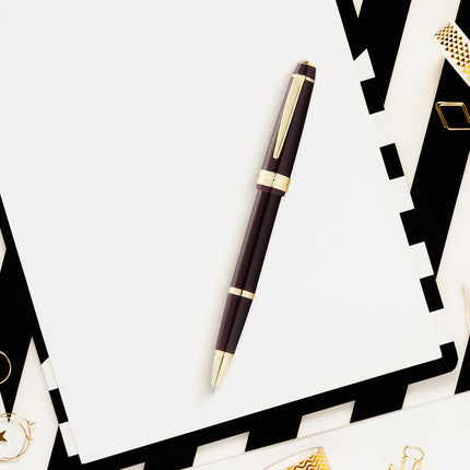 Cross Bailey - Light Polished Burgundy Resin and Gold Tone - Rollerball Pen