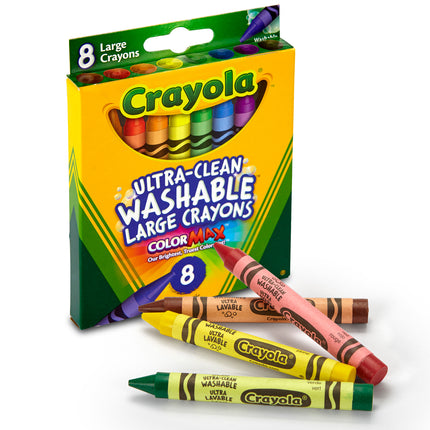Crayola Ultra-Clean Washable Large Crayons - Pack of 8
