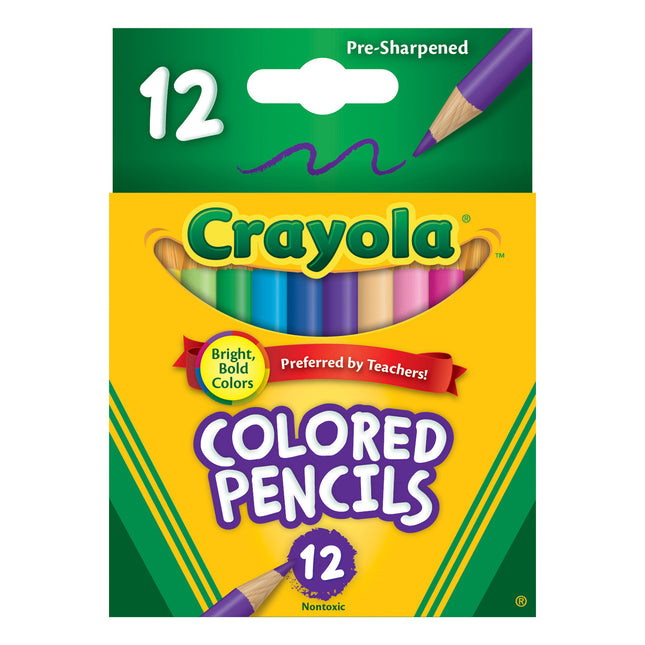 Crayola Coloured Pencils Half Size - Pack of 12