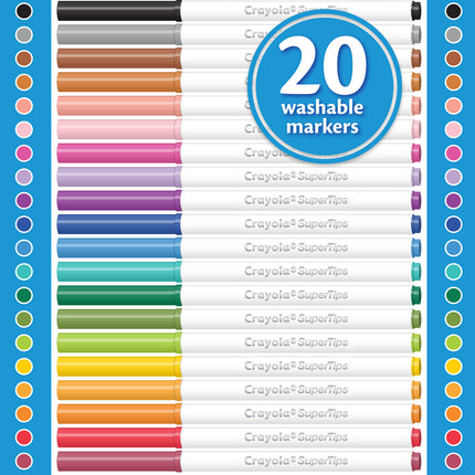 Crayola Washable Super Tips Markers - Pack of 20