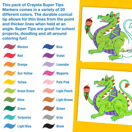 Crayola Washable Super Tips Markers - Pack of 20