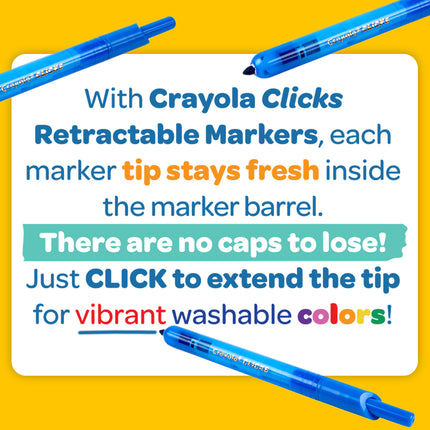 Crayola Clicks Retractable Markers - Pack of 10