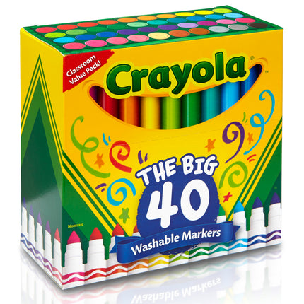 Crayola Washable Broadline Markers - The Big 40 Pack