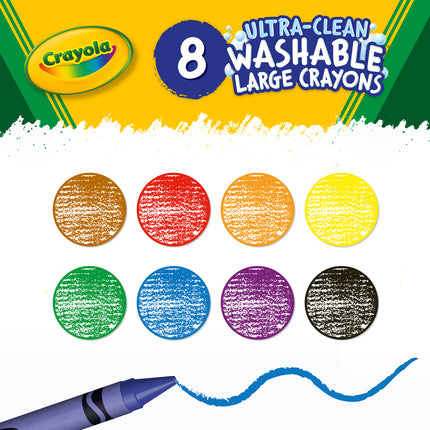 Crayola Ultra-Clean Washable Large Crayons - Pack of 8