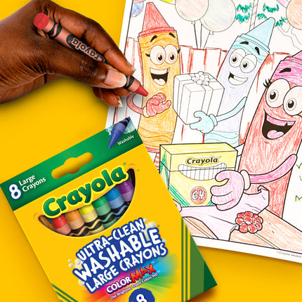 Crayola Ultra-Clean Washable Large Crayons - Pack of 8