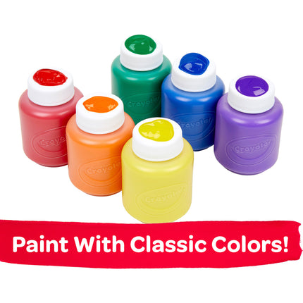 Crayola Washable Kids Paint Pots - Classic Colours Pack of 6