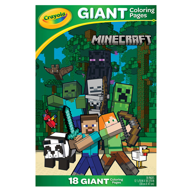 Crayola Giant Coloring Pages Foldalope Minecraft