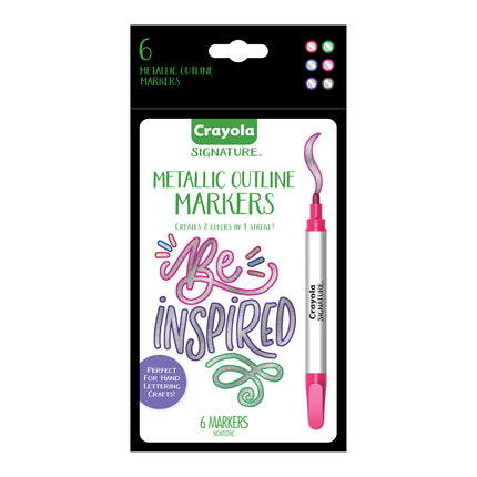 Crayola Signature Metallic Outline Paint Markers - Pack of 6
