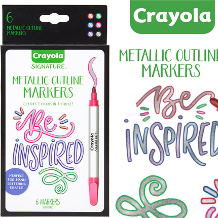 Crayola Signature Metallic Outline Paint Markers - Pack of 6