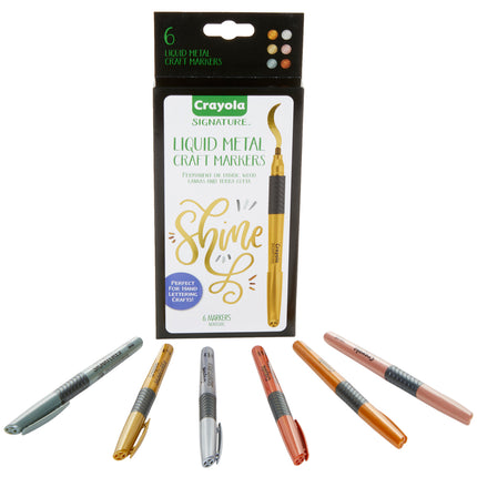 Crayola Signature Liquid Metal Permanent Art Markers - Pack of 6