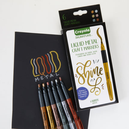 Crayola Signature Liquid Metal Permanent Art Markers - Pack of 6