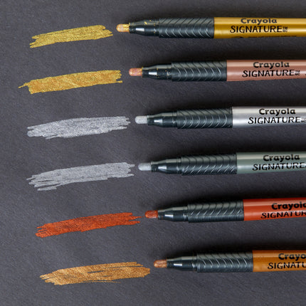 Crayola Signature Liquid Metal Permanent Art Markers - Pack of 6