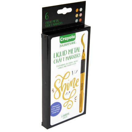 Crayola Signature Liquid Metal Permanent Art Markers - Pack of 6