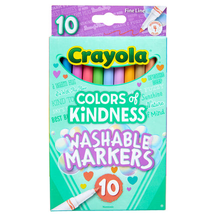 Crayola Colours of Kindness Fineline Washable Markers - Pack of 10