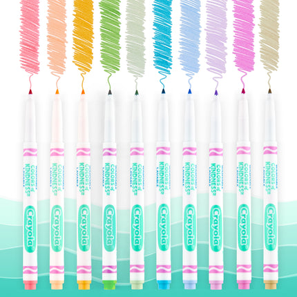 Crayola Colours of Kindness Fineline Washable Markers - Pack of 10