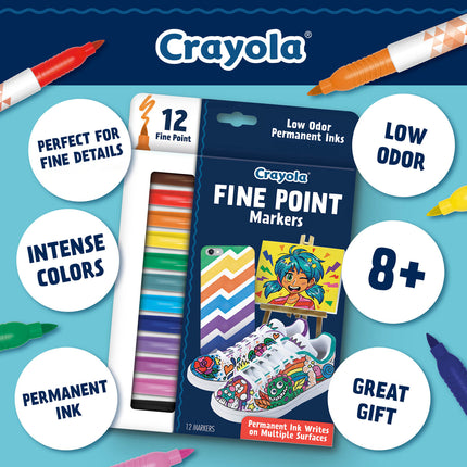 Crayola Fine Point Markers - Pack of 12