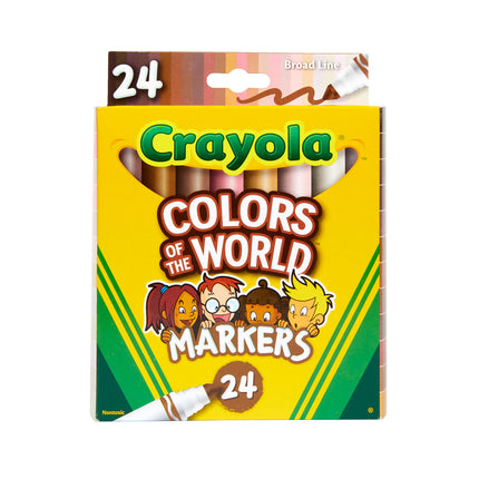 Crayola Colours of the World Broadline Markers - Pack of 24