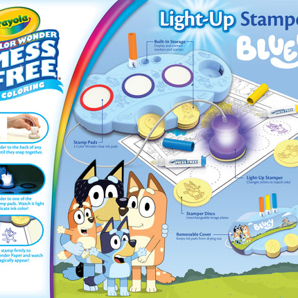 Crayola Colour Wonder Magic Light Up Stamper Kit Bluey