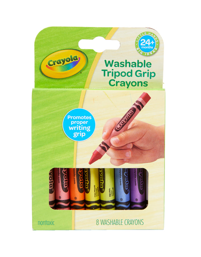 Crayola Young Kids Washable Tripod Grip Crayons - Pack of 8