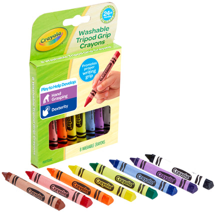 Crayola Young Kids Washable Tripod Grip Crayons - Pack of 8
