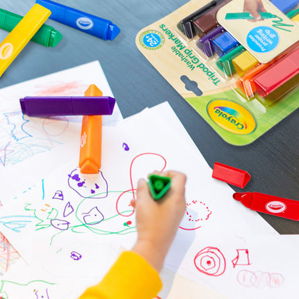 Crayola Young Kids Washable Tripod Grip Markers - Pack of 8