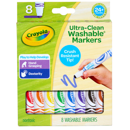 Crayola Young Kids UltraClean Washable Broadline Markers - Pack of 8