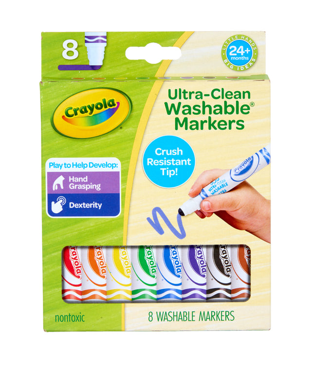 Crayola Young Kids UltraClean Washable Broadline Markers - Pack of 8