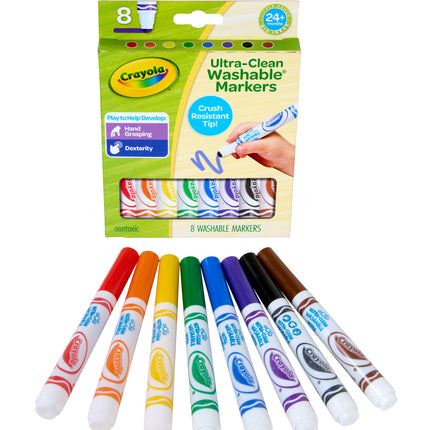 Crayola Young Kids UltraClean Washable Broadline Markers - Pack of 8