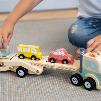 Milan Wooden Educational Wheels on the Road Vehicle Transporter