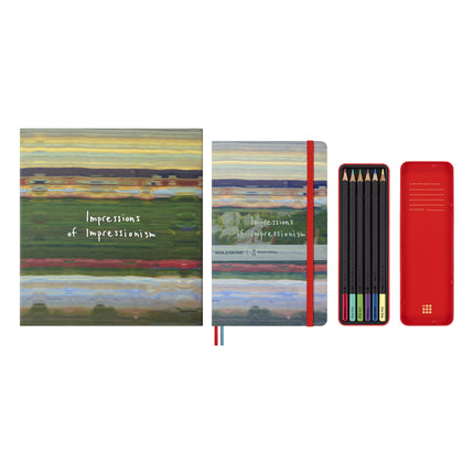 Moleskine Impressionism - Large Plain + 6 Colour Pencils w/Gift Box