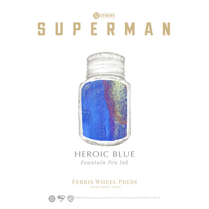 Ferris Wheel Press Fountain Pen Ink - Superman - Heroic Blue 10ml