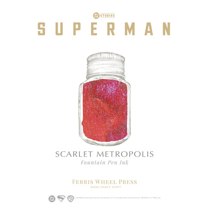 Ferris Wheel Press Fountain Pen Ink - Superman - Scarlet Metropolis 28ml
