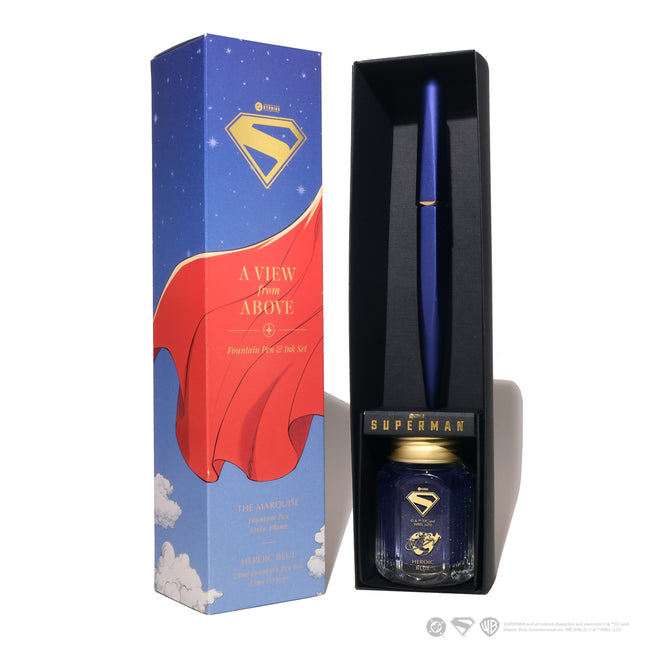 Ferris Wheel Press Marquise Fountain Pen & 28ml Ink Set - Superman A View From Above