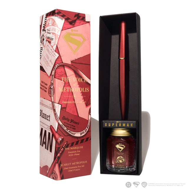 Ferris Wheel Press Marquise Fountain Pen & 28ml Ink Set - Superman The Voice of Metropolis