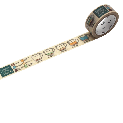 MT Washi Tape 15mm x 5m - Espresso Coffee Guide