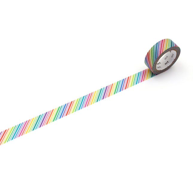 MT Washi Tape 15mm x 7m - Rainbow Stripe