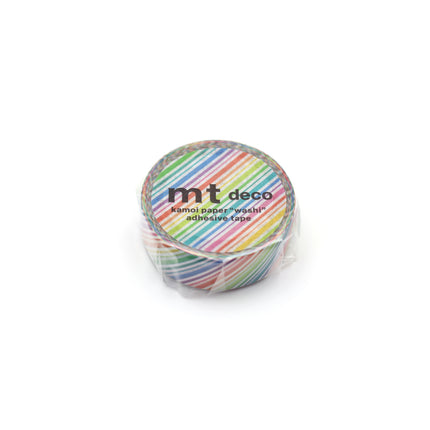 MT Washi Tape 15mm x 7m - Rainbow Stripe