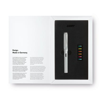 Lamy Safari Fountain Pen in Gift Box - All White Multi