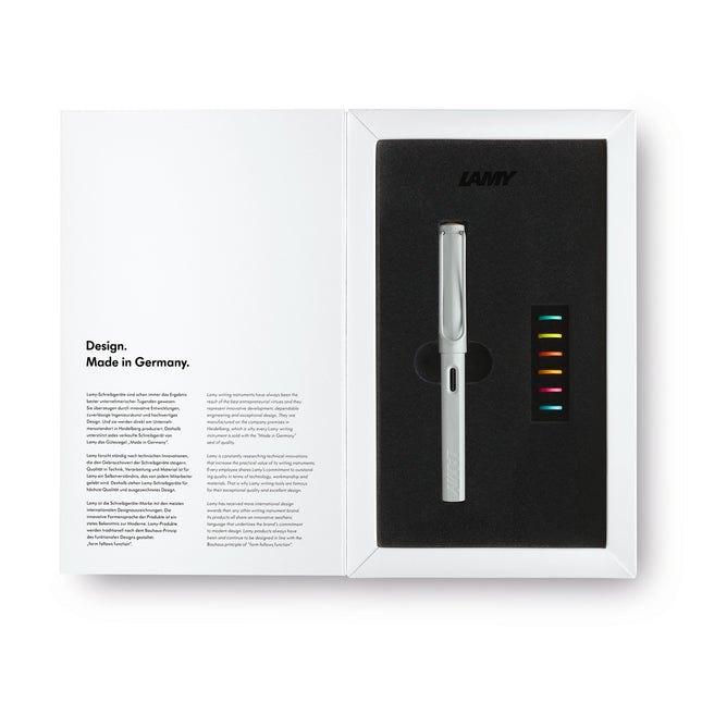 Lamy Safari Fountain Pen in Gift Box - All White Multi