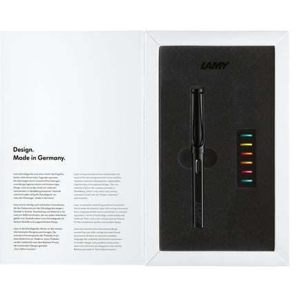 Lamy Safari Fountain Pen in Gift Box - All Black Multi