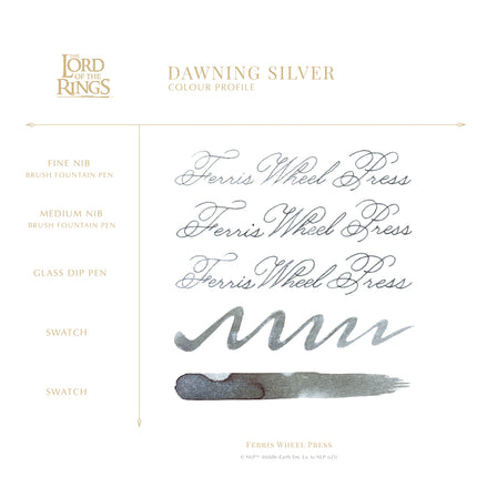 Ferris Wheel Press Fountain Pen Ink - Lord of the Rings - Dawning Silver 10ml