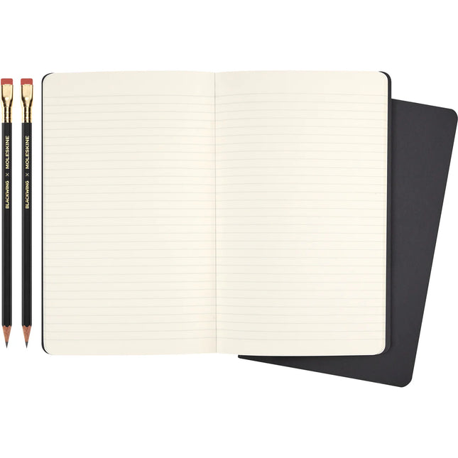 Moleskine Blackwing X MSK Set - 2 Firm Pencils + 2 Ruled Large Cahier