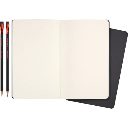 Moleskine Blackwing X MSK Set - 2 Soft Pencils + 2 Plain Large Cahier