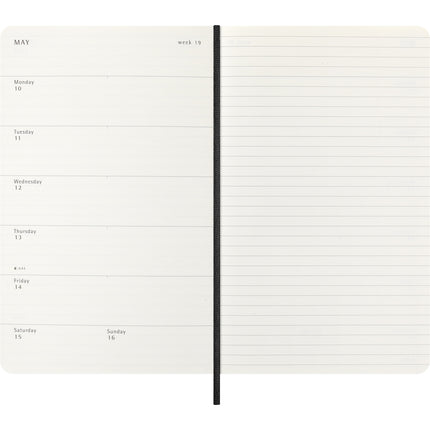 Moleskine Diary 18 month-  Weekly + Notes - Soft Cover - Large Black 2026/27