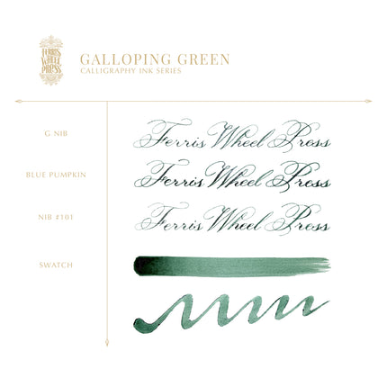Ferris Wheel Press Calligraphy Ink - Galloping Green 28ml