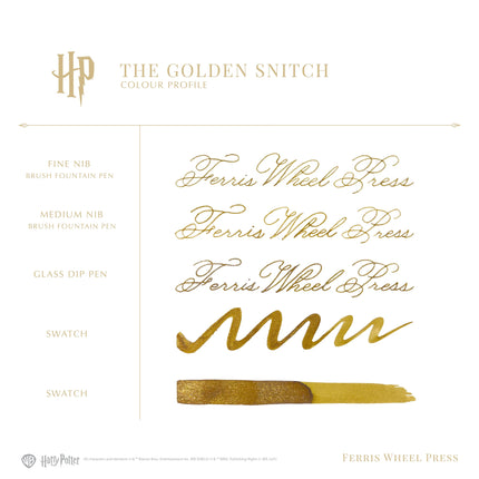 Ferris Wheel Press Fountain Pen Ink - Harry Potter The Golden Snitch 38ml